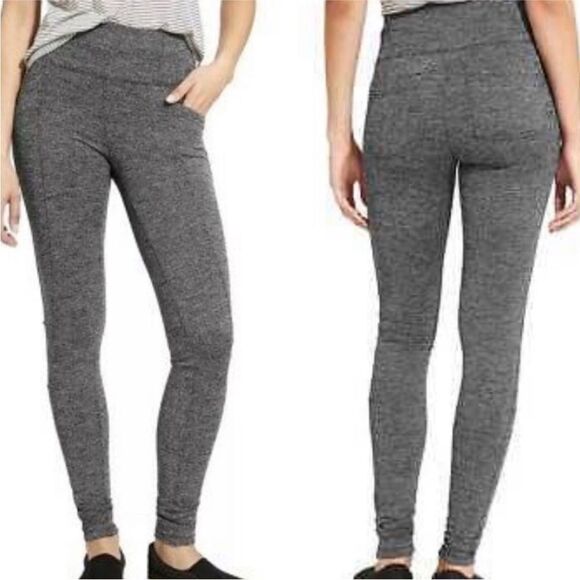 Athleta Metro High Waist Gray Herringbone Hybrid Leggings Size XS - Picture 1 of 12